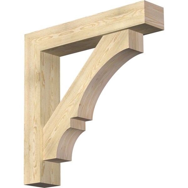 Ekena Millwork Balboa Block Rough Sawn Bracket w/ Offset Brace, Douglas Fir, 8"W x 42"D x 42"H BKT0806X42X42BOA05RDF - main
